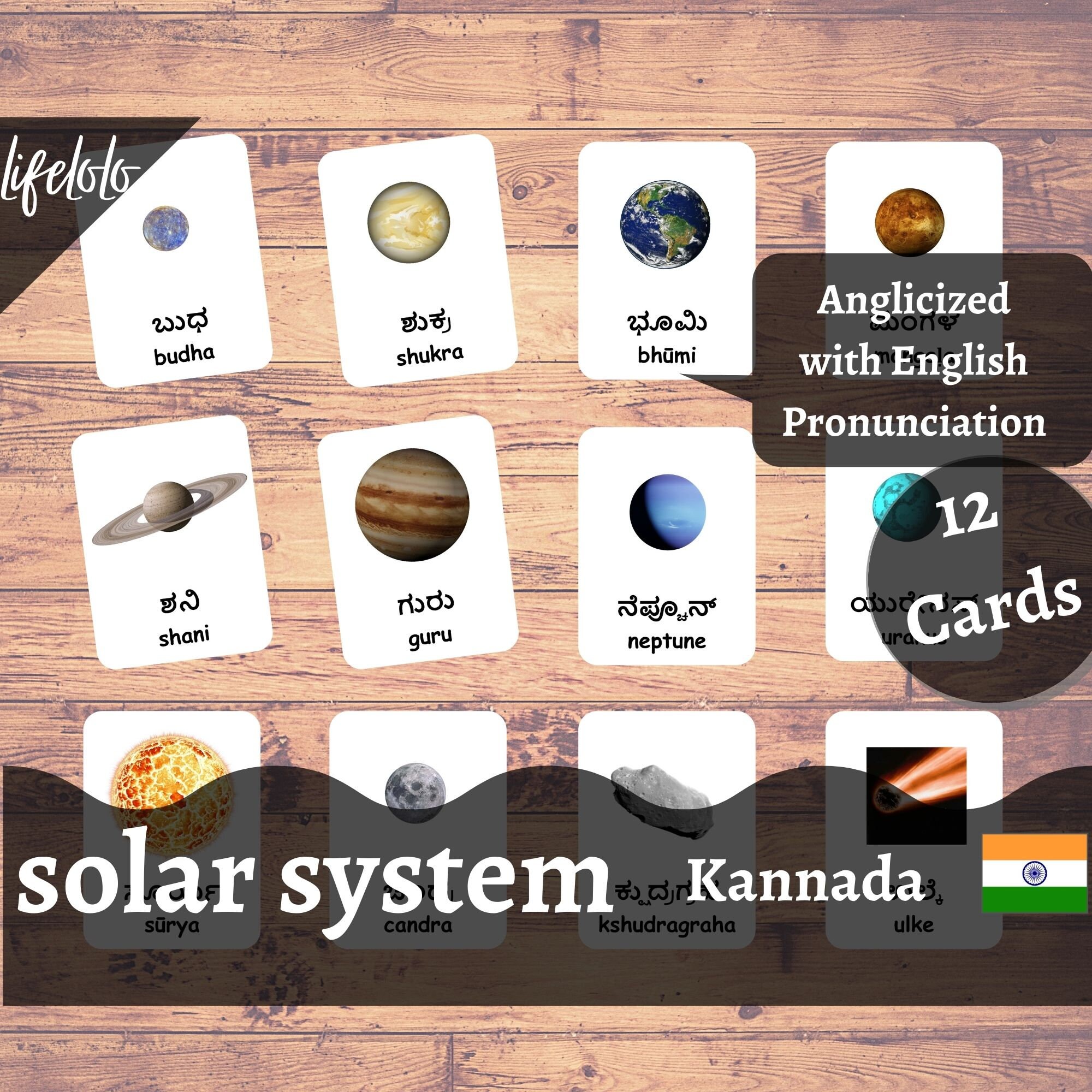 Solar System KANNADA Flash Cards Montessori Cards Etsy Australia