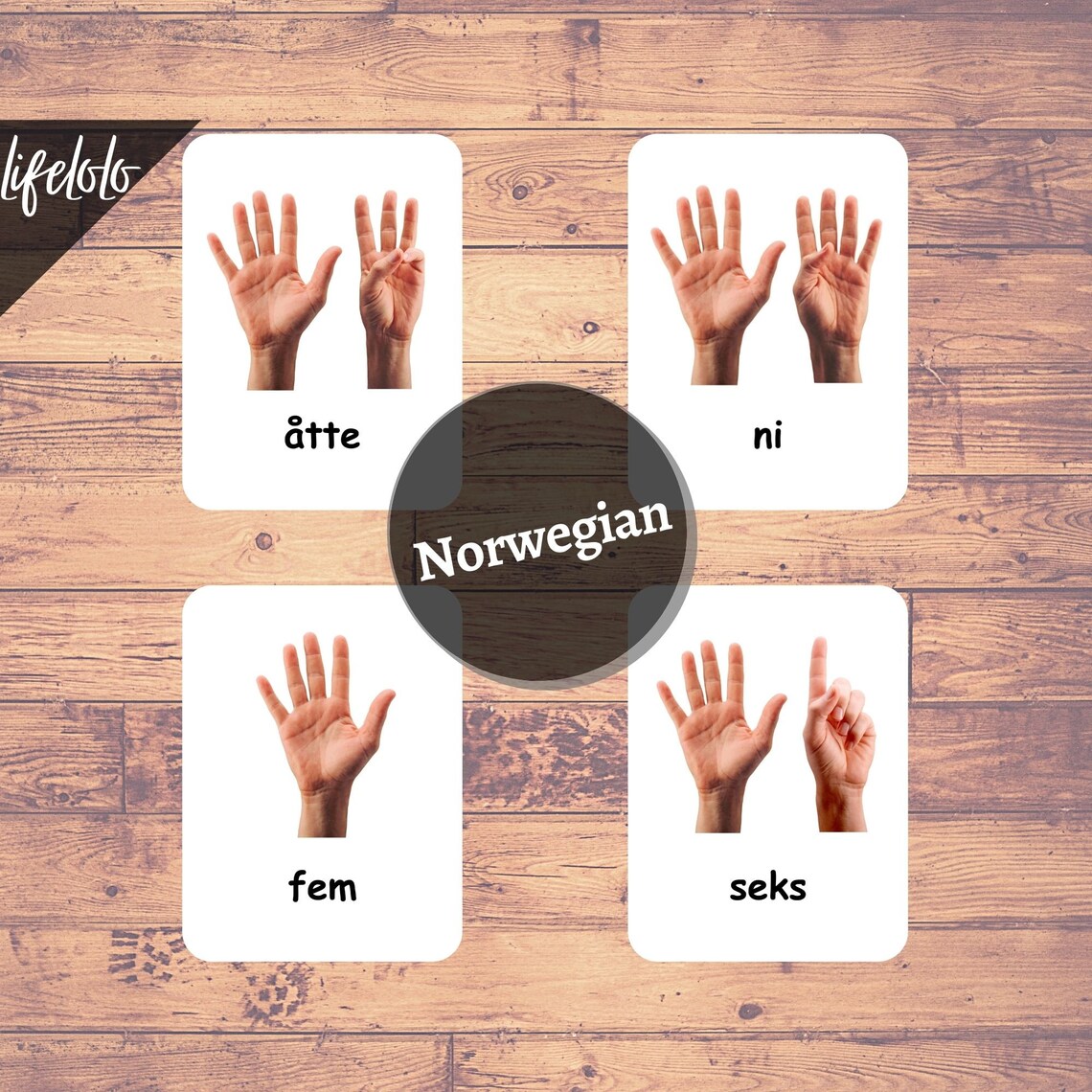 NORWEGIAN Numbers Counting Flashcards Learn Norwegian Etsy