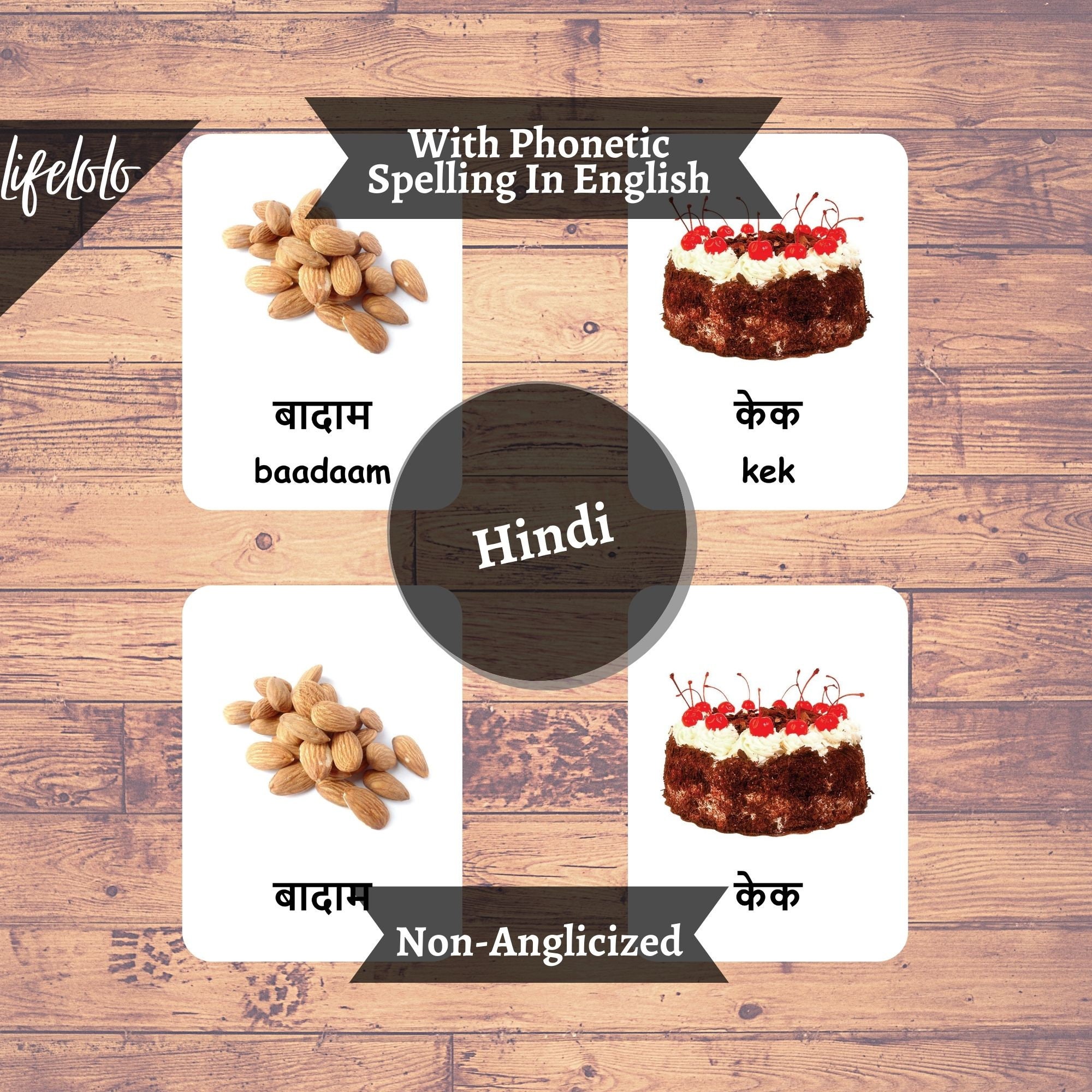 First Foods - HINDI, 48 Hindi Flash Cards, English Bilingual Cards, 3 ...