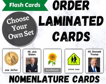 Printed Laminated Flash Cards | Handmade Cards, Montessori Cards, Homeschool preschool, 3 Part Cards, Montessori Material, 5mil Laminate