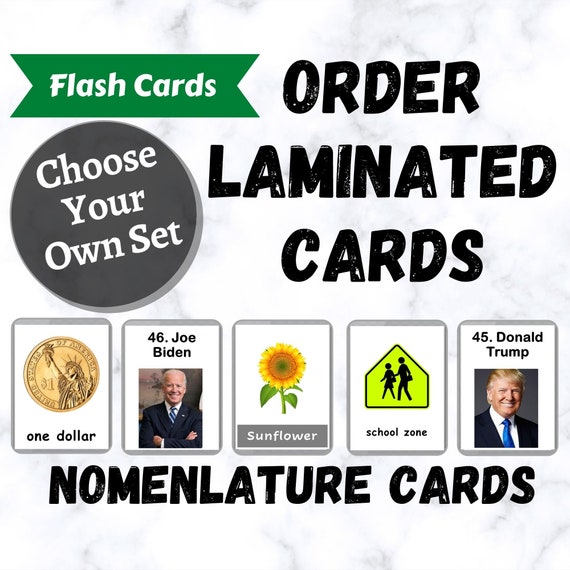 Printed Laminated Flash Cards | Handmade Cards, Montessori Cards, Homeschool preschool, 3 Part Cards, Montessori Material, 5mil Laminate
