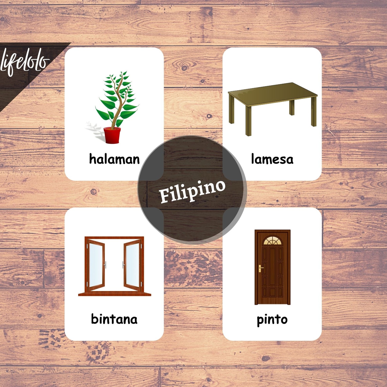 Household Items Filipino Flash Cards, English Bilingual Cards ...