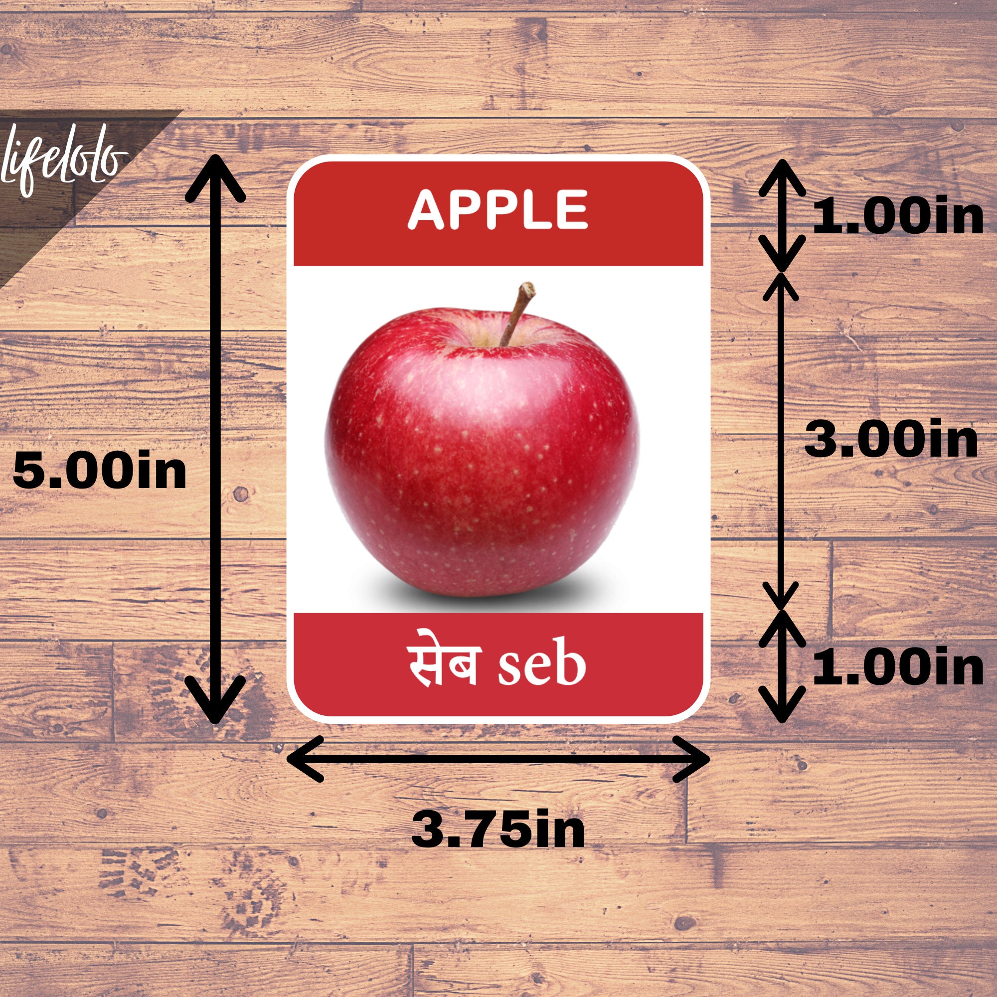 Fruits HINDI Version | English Bilingual Cards | Flash Cards ...