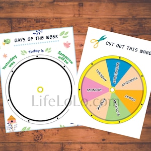 Days Of the Week Printable | Homeschool | Memory Games | Calendar | Preschool | Kindergarten| Circle Time | Educational Learning Tool