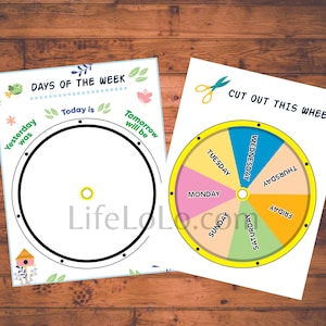 Days Of the Week Printable Homeschool Memory Games Calendar Preschool Kindergarten Circle Time Educational Learning Tool image 1