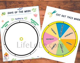 Days Of the Week Printable | Homeschool | Memory Games | Calendar | Preschool | Kindergarten| Circle Time | Educational Learning Tool