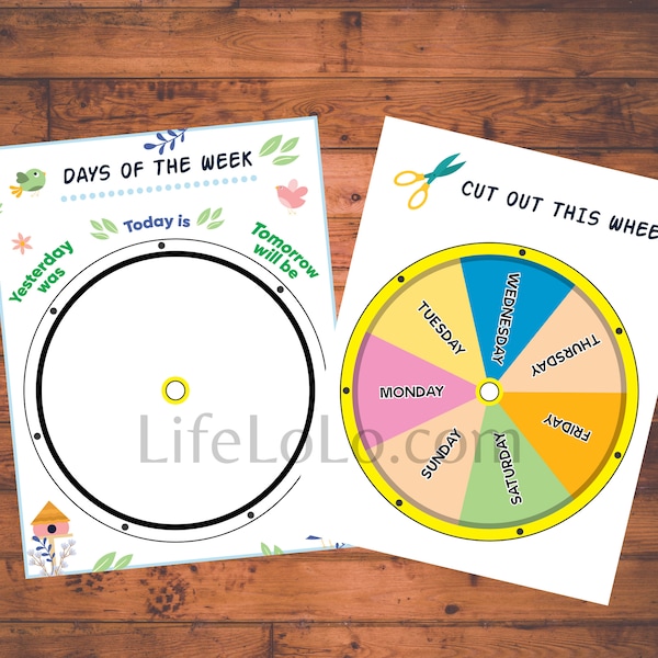 Days Of the Week Printable | Homeschool | Memory Games | Calendar | Preschool | Kindergarten| Circle Time | Educational Learning Tool