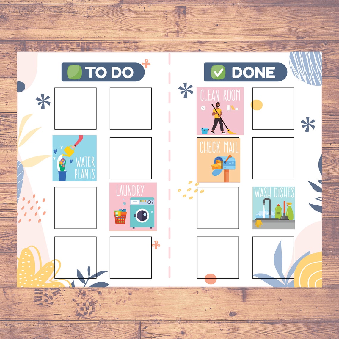 Daily Routine Charts Printable Kids Daily Task Printable | Etsy