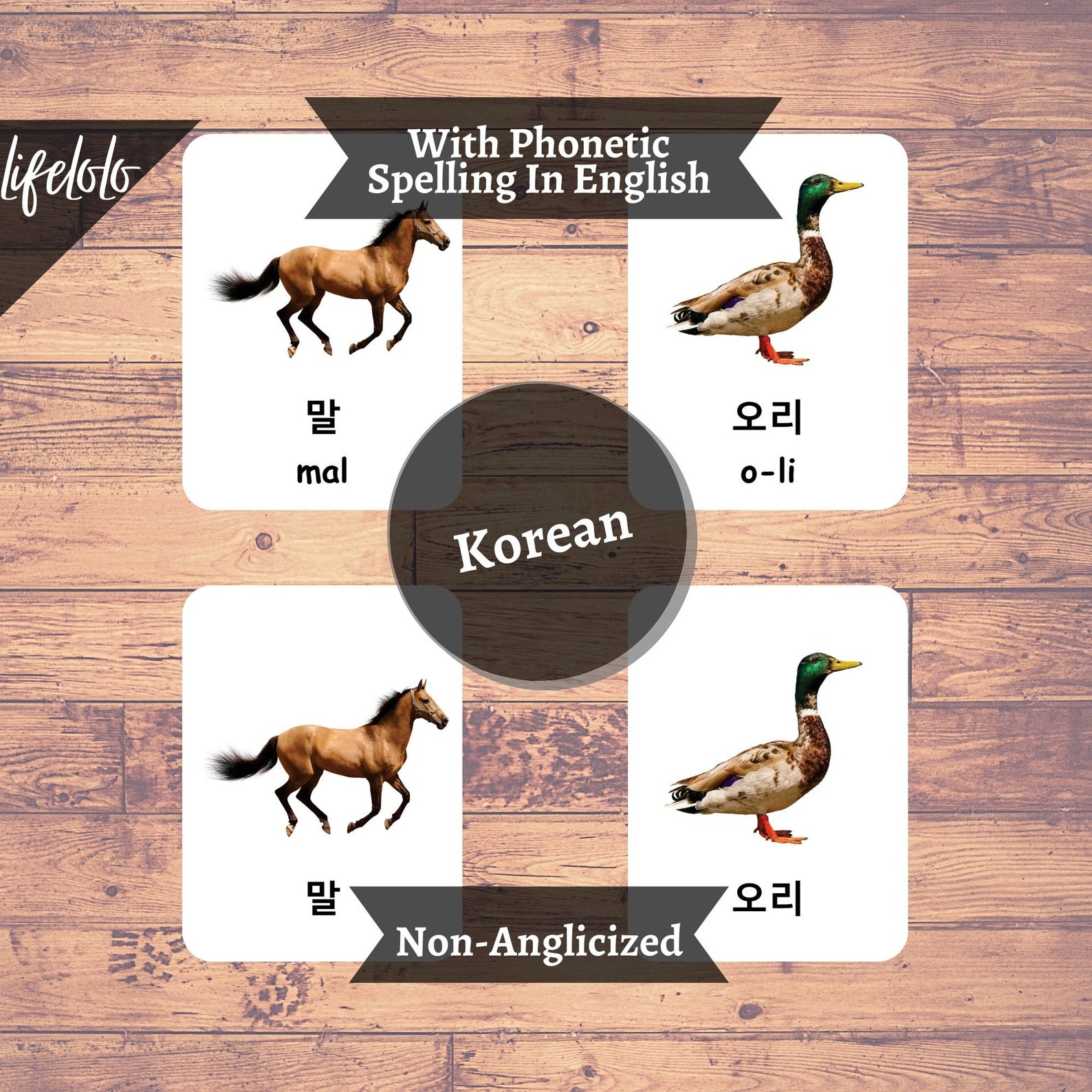 Farm Animals KOREAN English Bilingual Cards 27 Korean Etsy España