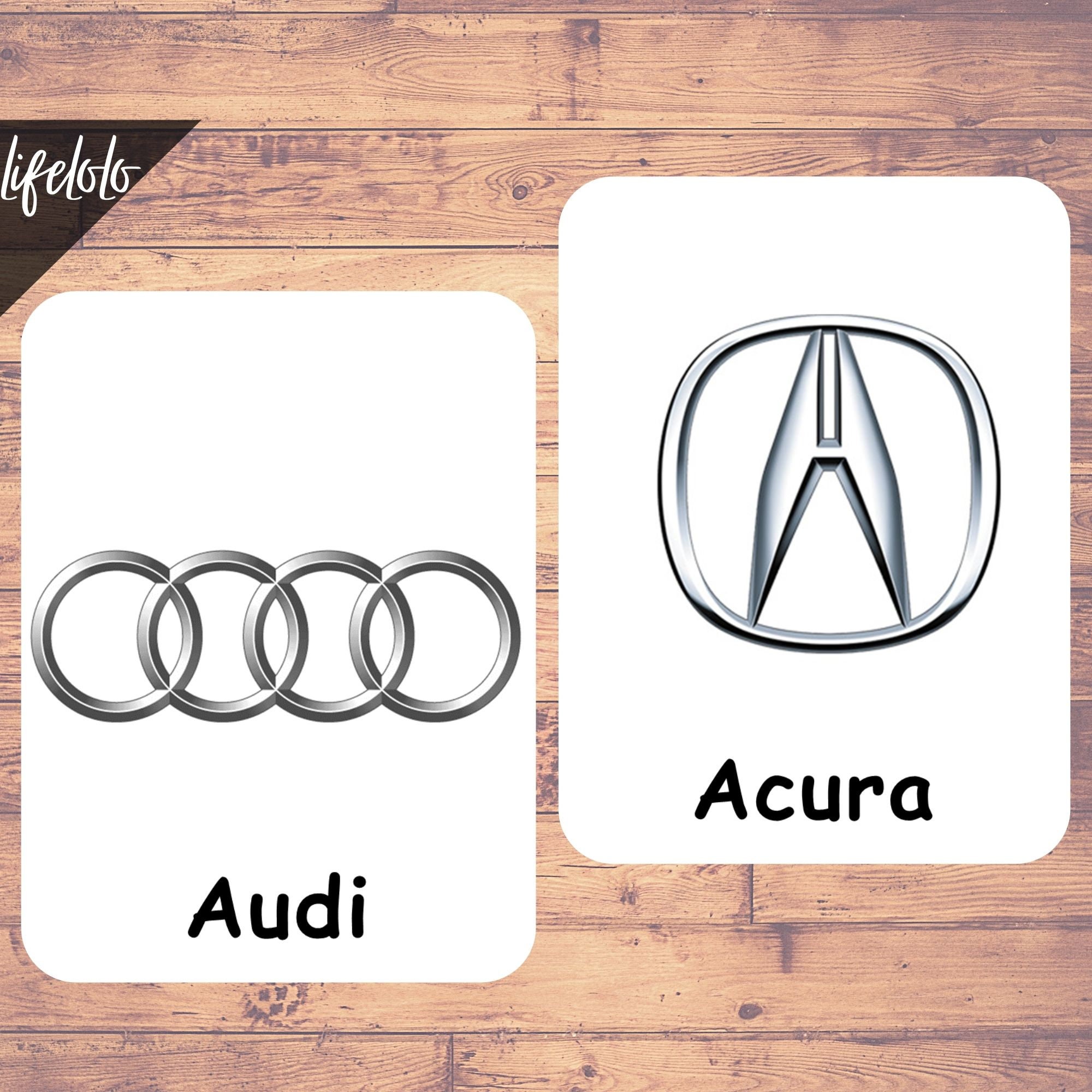 Car Brands - Car Logos, Automotive Logos, Car Companies, 52 Flash Cards