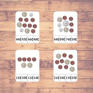 Counting Coins - Flashcards | Homeschooling | Math | Educational Material | (40 Cards) - Digital Download