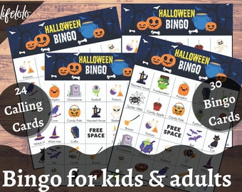 Halloween Games Printable, Bingo game for kids, Halloween party games, Printable Halloween Bingo Instant Download, Printable BINGO Cards