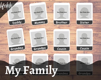 Ma famille | Cartes Flash Family Fun | Cartes Flash famille | Jeux pour tout-petits | Activité d’appariement | La famille fait face à l’activité | Cartes laminées