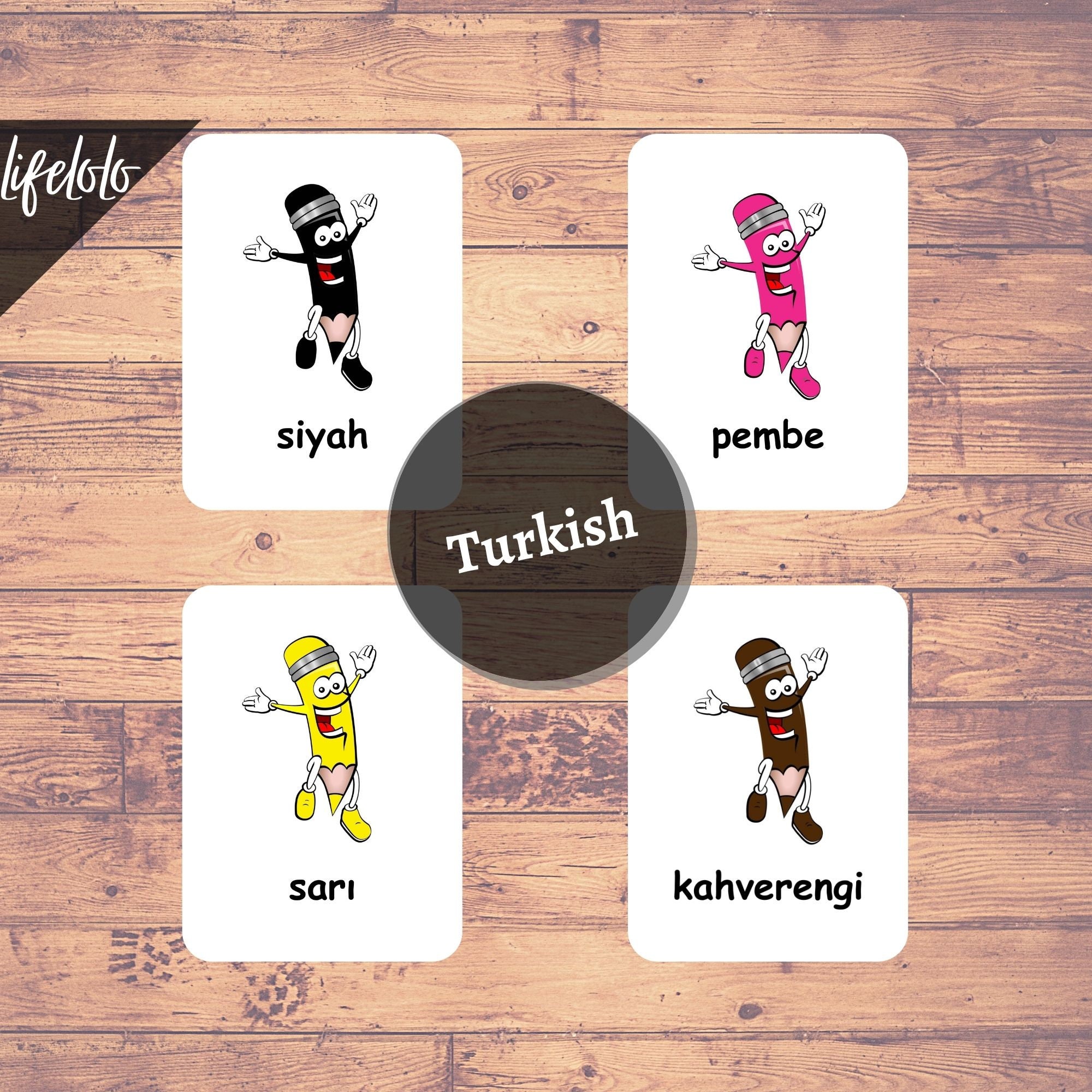 Colors TURKISH Version | English Bilingual Cards | Flash Cards ...