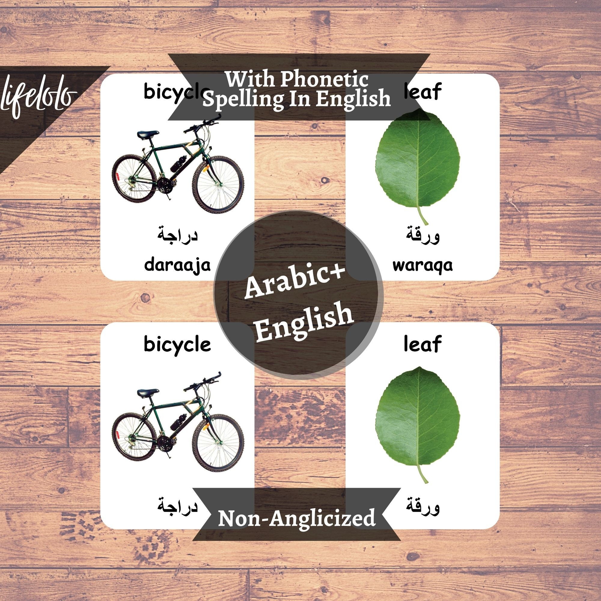 First Words ARABIC Version English Bilingual Cards 48 | Etsy