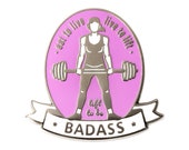 Female Weightlifter Enamel Pin by Qontevo