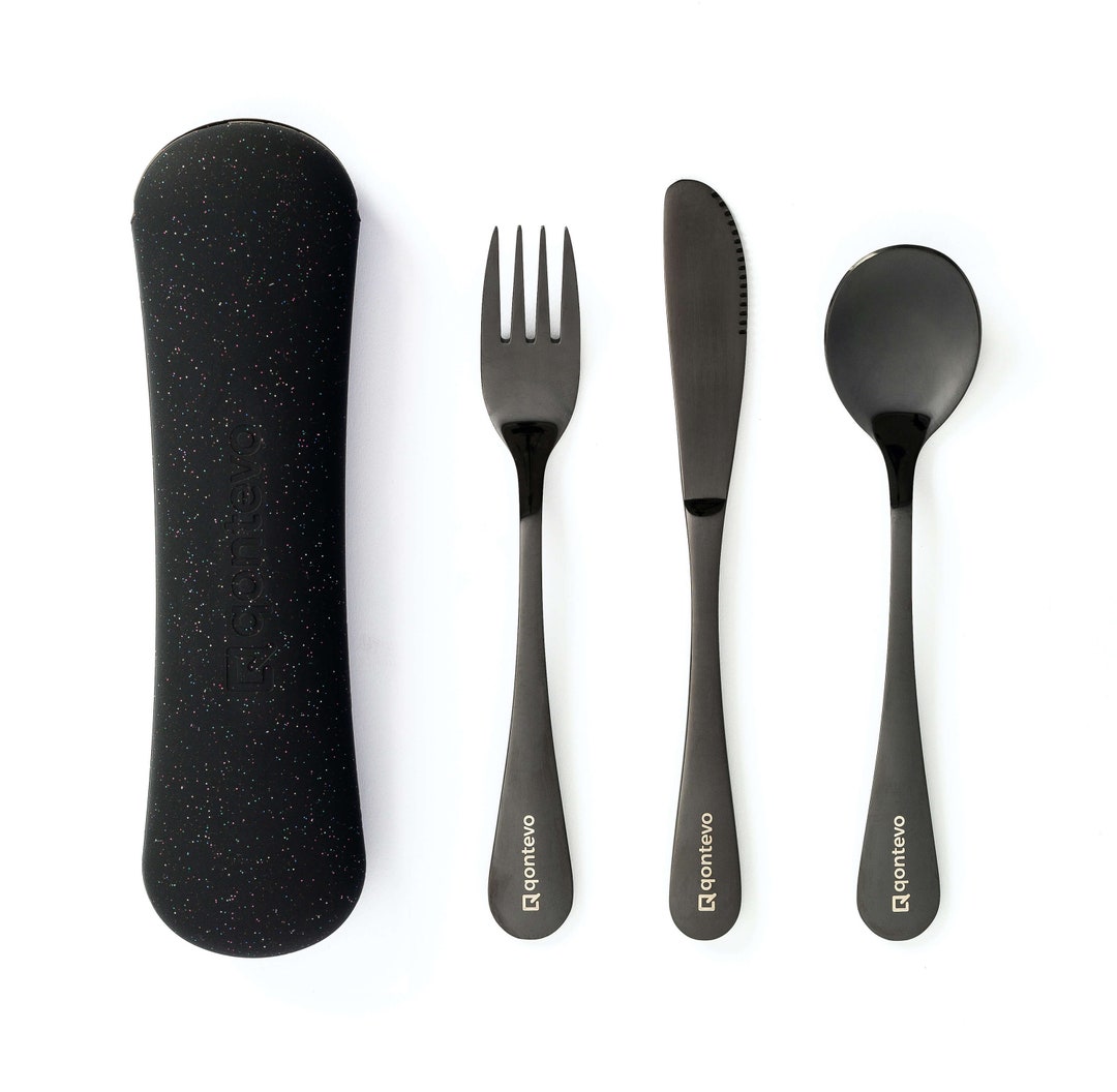 Compact Travel Utensil Set With Case Etsy
