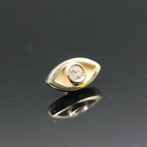 BVLA Threaded yellow gold Jinx - 2mm white cz stone