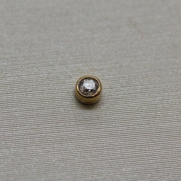 Diamond Bezel Set  compatible with Neometal Push Pins 14k Gold Ring With Real Diamond 1.7mm VS1 E/F Color