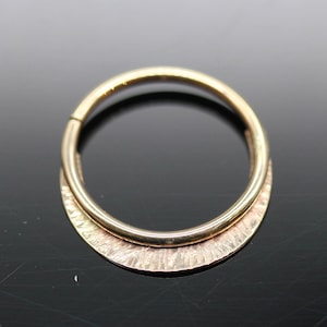 16g oder 18g solide 14k Gold (NICHT plattiert oder gefüllt) Textur nahtlose Doppelring