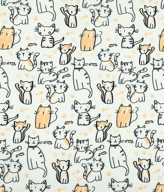 Peachy Cats 2 Ply NonPaper towels 6 pack | Snaps Optional | Washable Reusable Cloth Paper Towel Roll