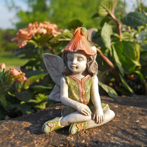 Sitting Fairy Jennifer, Fairy Garden Miniatures, 2 Inches Tall, Fairy Garden Accessories, Fairy Figurine
