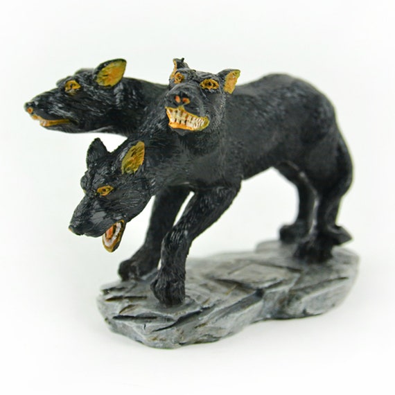 Chien noir miniature Cerbère chien à trois têtes 3 long  Etsy