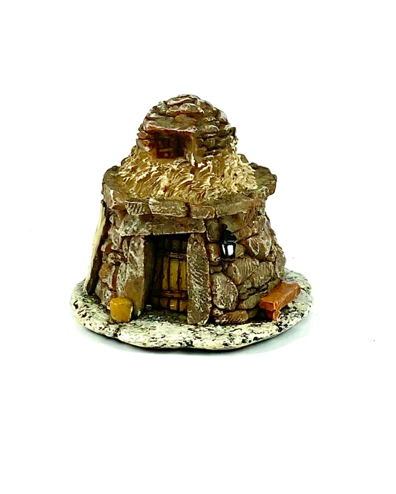 Micro Fairy Terrarium House, Miniature Garden Village Hut, Fairy Garden House, 1.75' Tall 