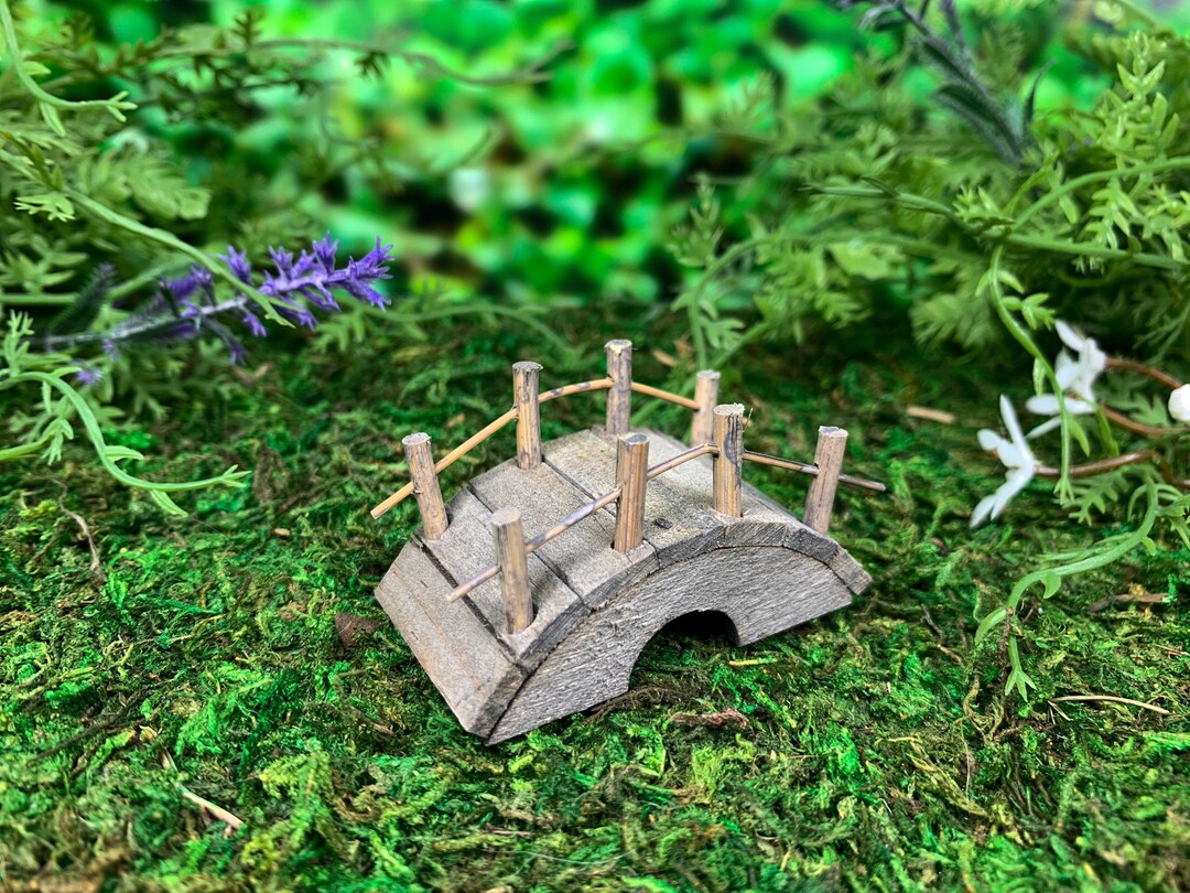 Micro Miniature Wooden Bridge, Fairy Garden, Terrarium and Garden Decor