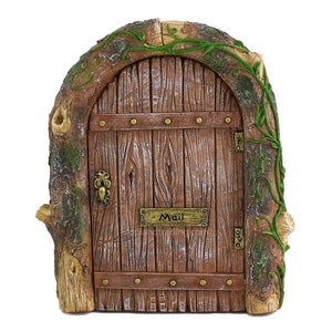 Brown Fairy Door, Fairy Garden Doors, Miniature Garden Village, Woodland Fairy Garden Decor, Fairy Garden Accessories