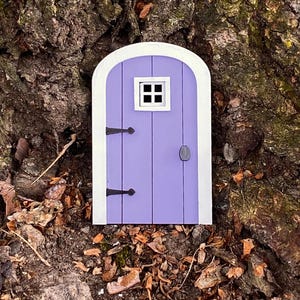 Miniature Fairy Door, lilac colored door, Fairy garden accessories, Miniature outdoor decor, Small Door, Tree fairies, 3 Inches Tall