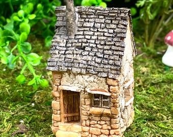 Miniature Micro Stucco House, Fairy Garden House, 2.75" Tall, Terrarium House, Miniature Village, Fairy Garden Supply, Fairy Cottage