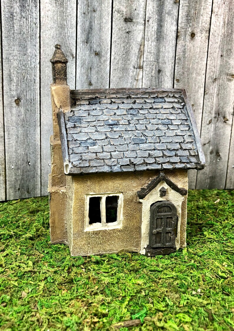 Beige Miniature Cottage Fairy Garden Miniature Garden Etsy