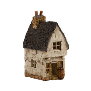 Miniature Faux Stucco Pub, Fairy Garden House, Terrarium House, 3.75" Tall