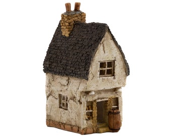 Miniature Faux Stucco Pub, Fairy Garden House, Terrarium House, 3.75" Tall