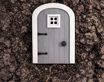 Miniature Fairy Door, Granite Gray colored door, Fairy garden accessories, Small Door, Tree fairies, 3 Inches Tall