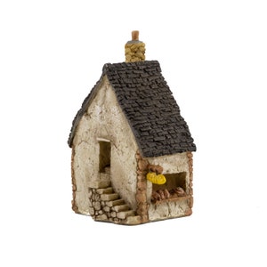 Miniature Stucco Bakery, Fairy Garden House, Miniature Village, 3.5 Inches Tall,  Fairy Garden Accessories, Gift for Him, Gift for Her,
