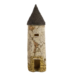 Miniature Faux Stone Tower, Fairy Garden House, Village Tower, Fairy Garden Supply, 6&quot; Tall