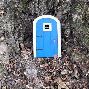 Miniature Fairy Door, Wildflower Blue door, Fairy garden accessories, Miniature outdoor decor, Small Door, Tree fairies, 3 Inches Tall