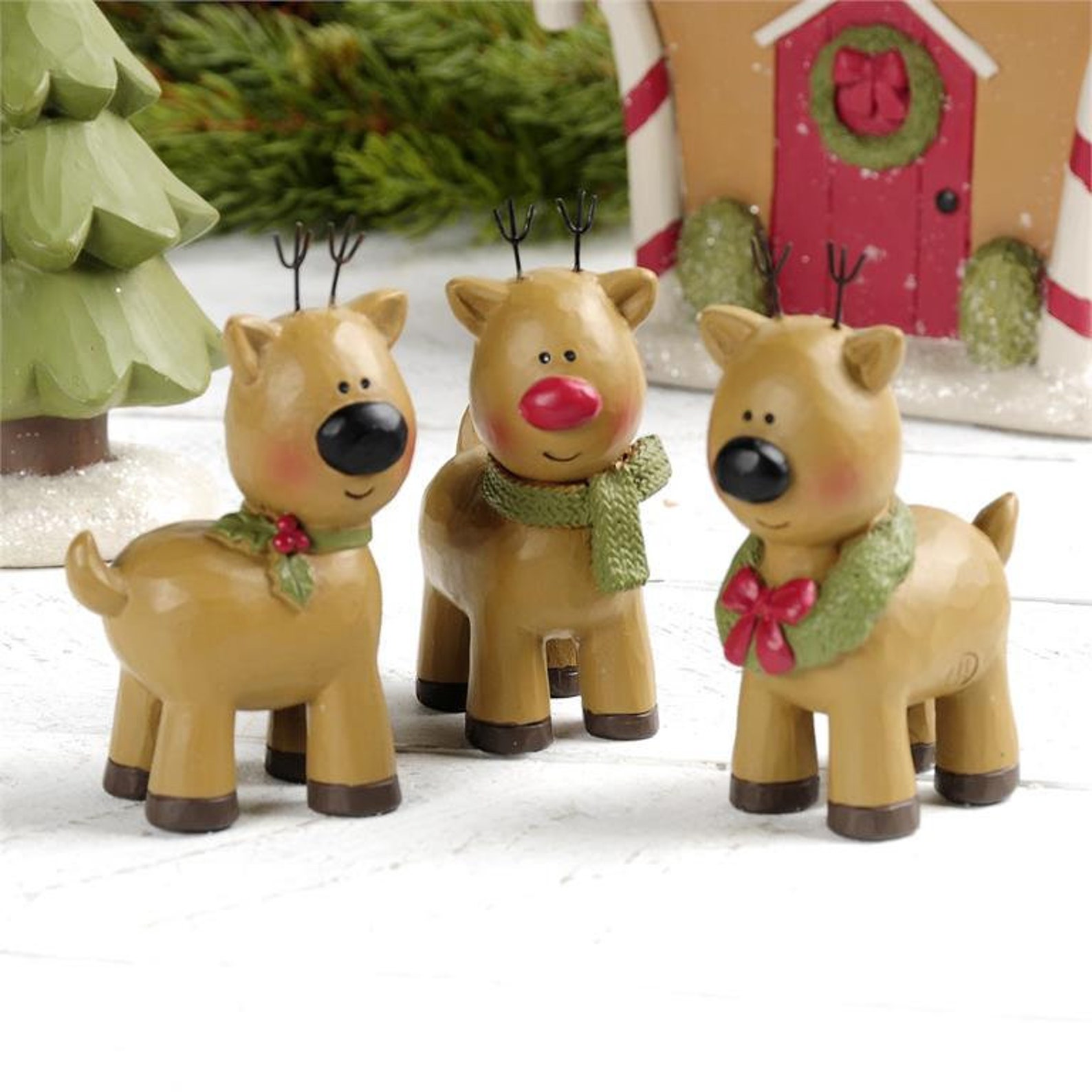 tiny reindeer figurines