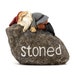 Stoned Gnome on a Stoned Rock, Gnome Stone, Home Decor, 3.5' Tall, 4' Long, Fairy Garden or Terrarium, Gift 