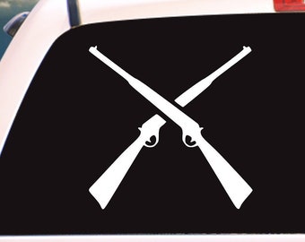 Crossed Rifles Car Decal, Shotgun Hunting, Hunter Gift