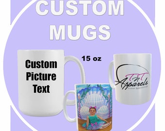 Personalized 15oz Mug: Custom Photo & Quote Coffee Cup