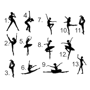 Silhouette Dancer Decals - Elegant Dance Art, Stickers