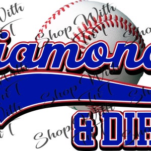 Honkbal Hardbal Softbal Diamanten en vuil | Sport | Digitale PNG "Alleen bestand" Direct downloaden | Sublimatie