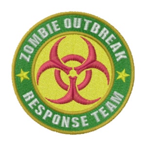 Zombie Outbreak Response Team Iron-On Patch - 3&quot; Diameter Embroidered Patch with Iron-On Backing for Backpacks, Jackets, Hats, and More