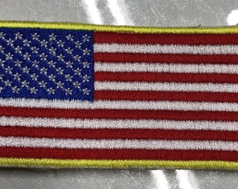 American Flag Patch: Embroidered USA Applique (3x1.7")