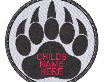 Personalized Mama Bear Paw Patch: Custom Embroidered Iron-On