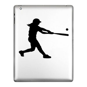 Softball Batter Baseball Hitter, Sticker Decal anything with a flat surface.