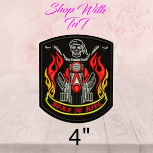 Born To Ride, Embroidered Patch, Easy Rider,  Biker Patch, Iron On or Sew On, Jacket, Pants, Bags, Hats
